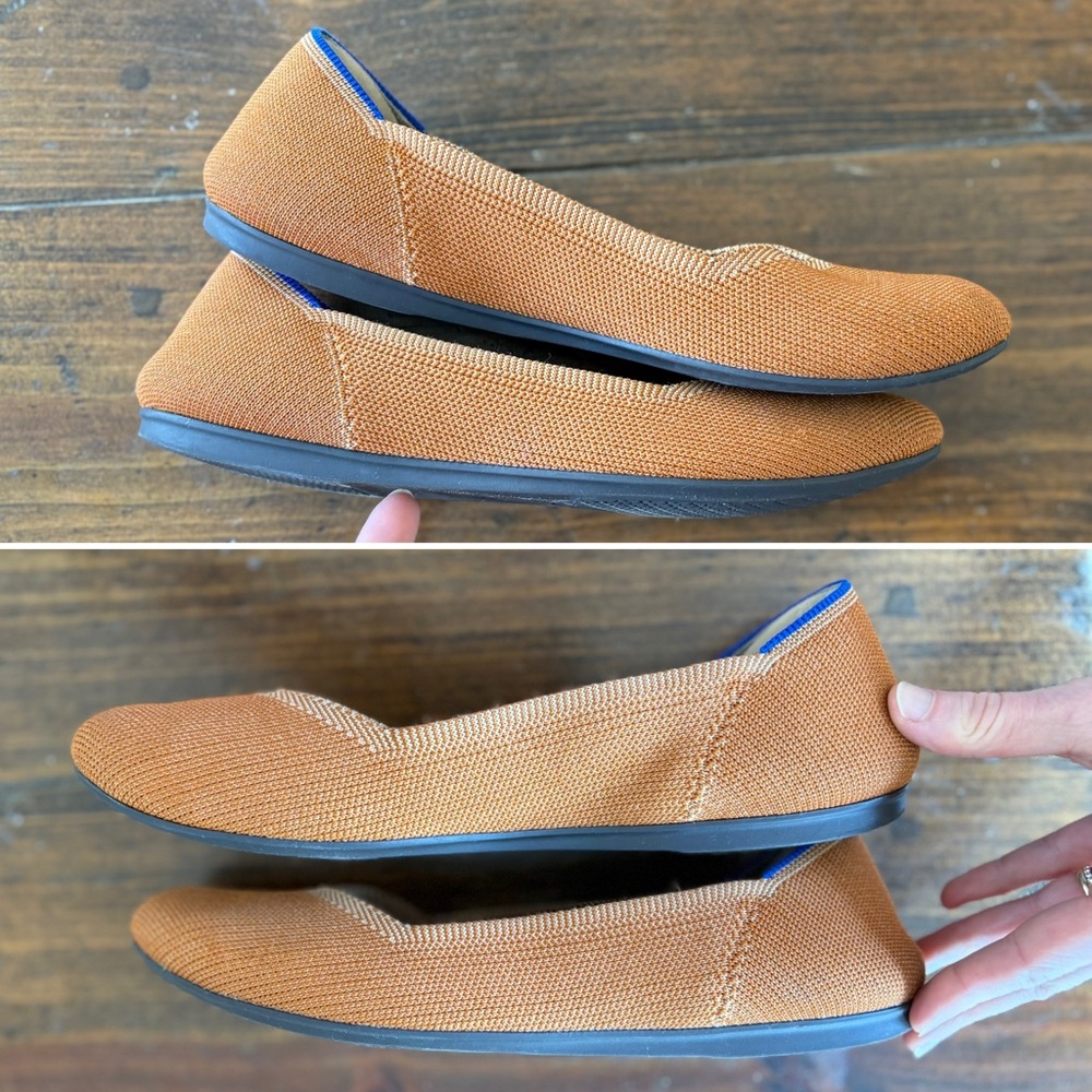 Rothys Round Toe Fawn Flats - Tan Brown Size 9 - Like New - Picture 7 of 7